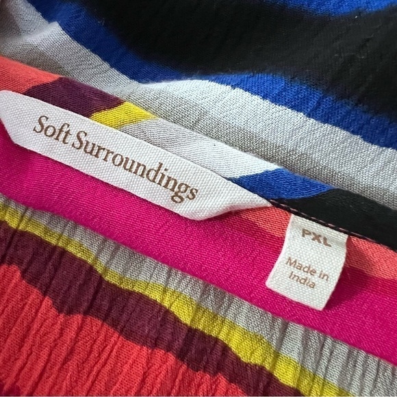 Soft Surroundings Colorista Sequin Striped Colorful Tunic Short Sleeve Top - Picture 5 of 13